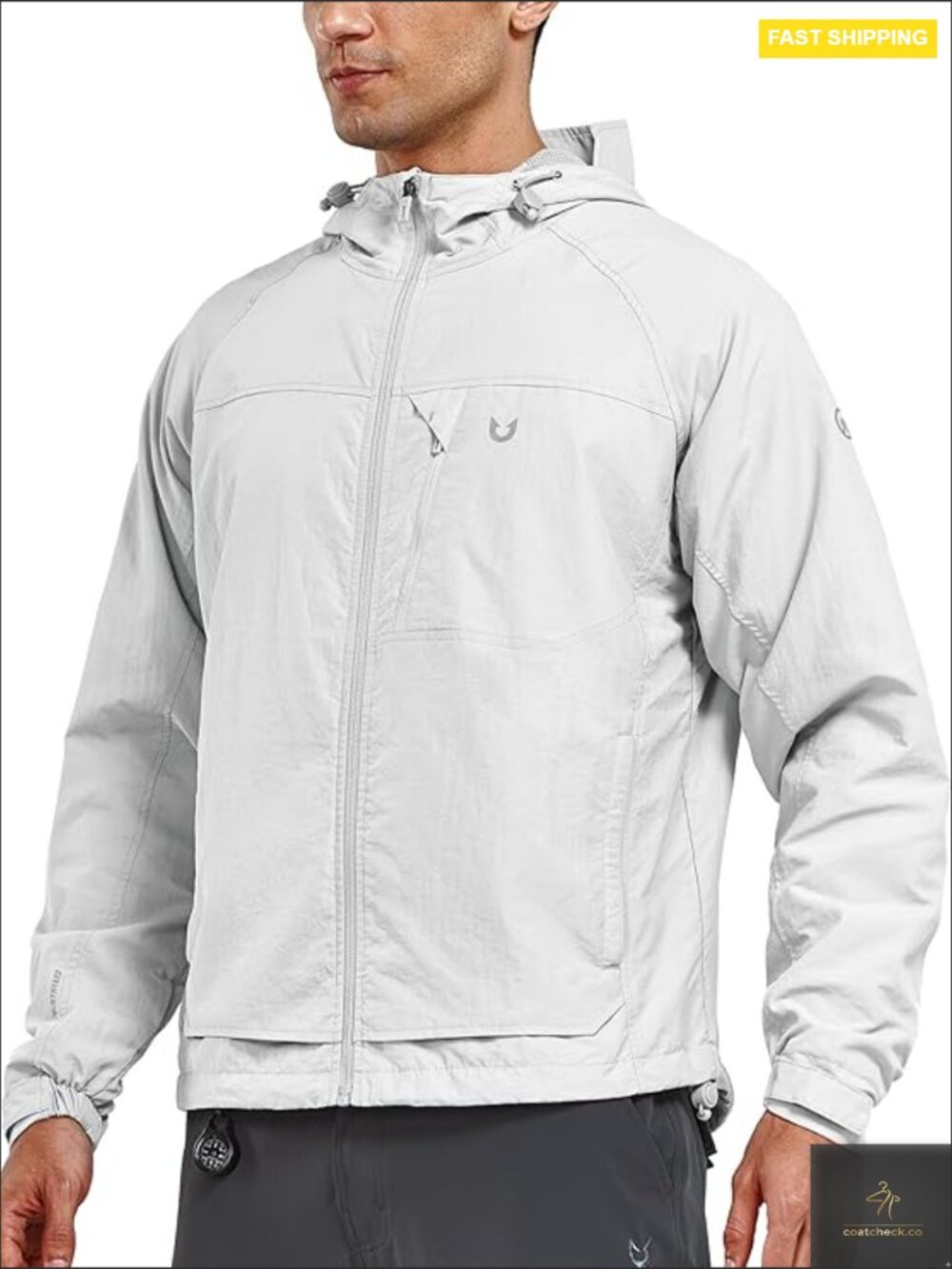 Lightweight Windbreaker Jacket Hooded Water Resistant Hiking Outdoor Utility